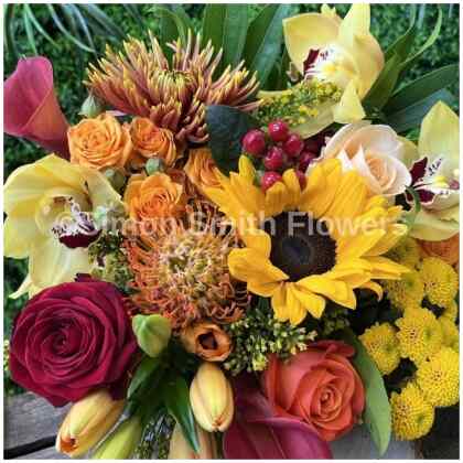 Florist Choice Bouquet Orange, Red & Yellow