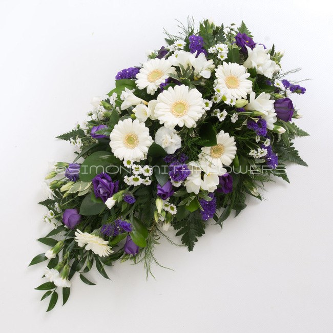 White Roses Sprayed Blue Blue & White Spray | Simon Smith Flowers