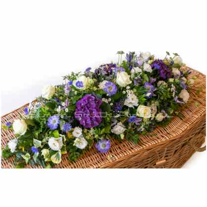 Blue Lilac Coffin Spray