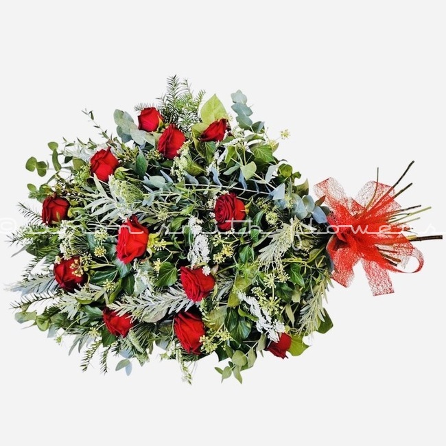 Dozen Roses in a Tied Sheaf